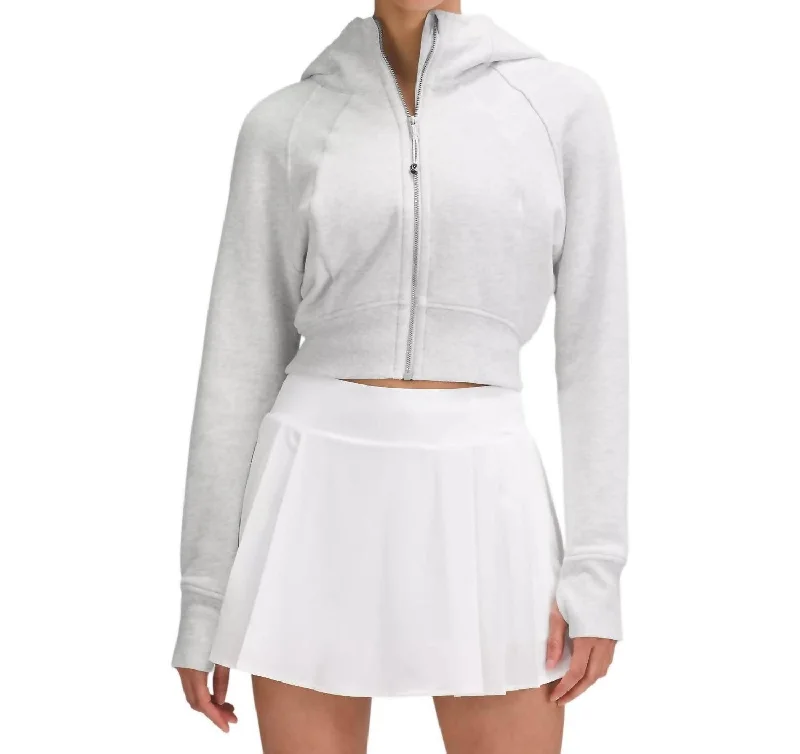 Scuba Full-Zip Cropped Hoodie In Heathered Core Ultra Light Grey