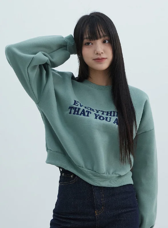 Lettering Crop Sweatshirt ON310