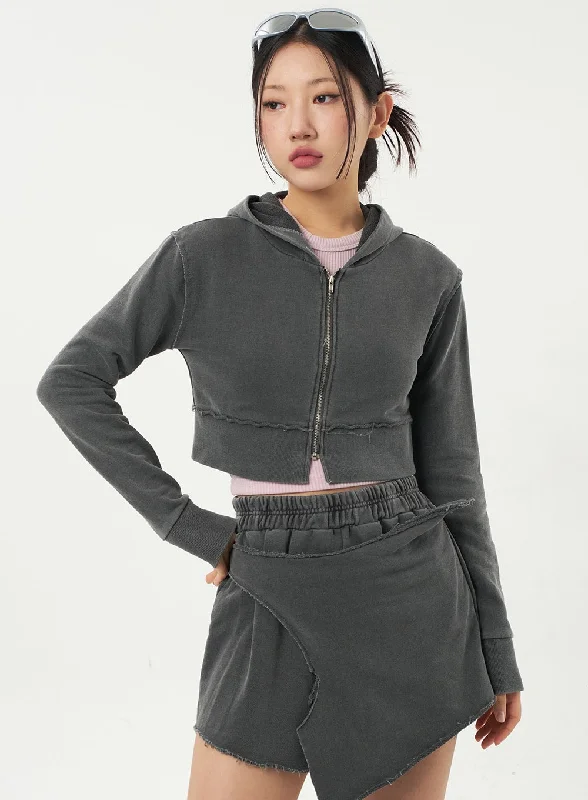 Cropped Zip-Up Hoodie CA325