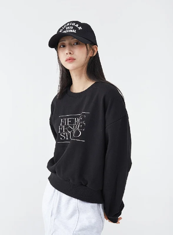 Lettering Cotton Crop Sweatshirt OG17