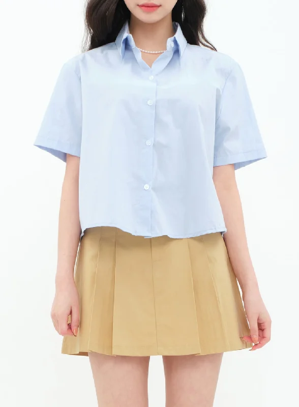 Daily Cropped Button Down Shirt BA13