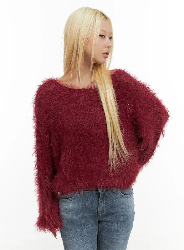 Crop Fur Knit Top CO414