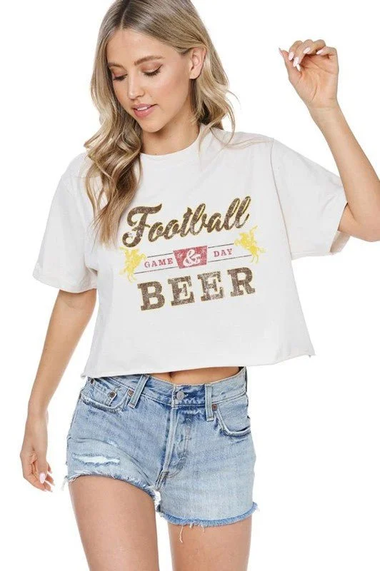 Football Season Cotton Crop Graphic T Shirt