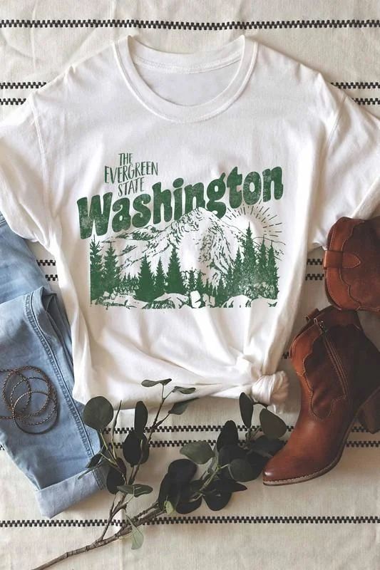 Plus Women's Evergreen- Washington state graphic t