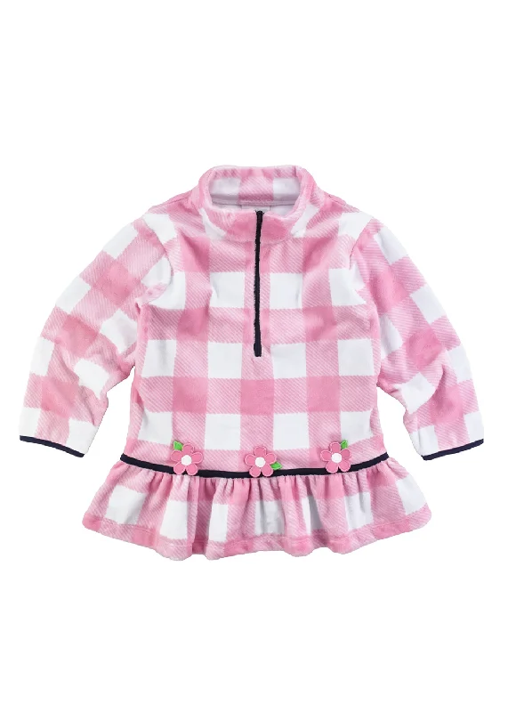 Plush Plaid Fleece Half Zip Top