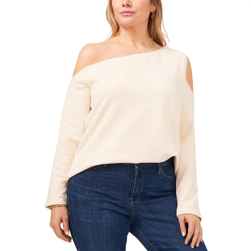 1.State Womens Plus Asymmetric Cotton Cold Shoulder