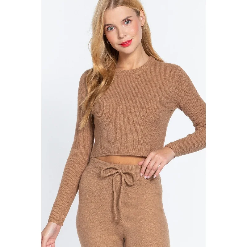 Cozy Long Sleeve Crew Neck Sweater Top , Effortless Warmth & Timeless Comfort