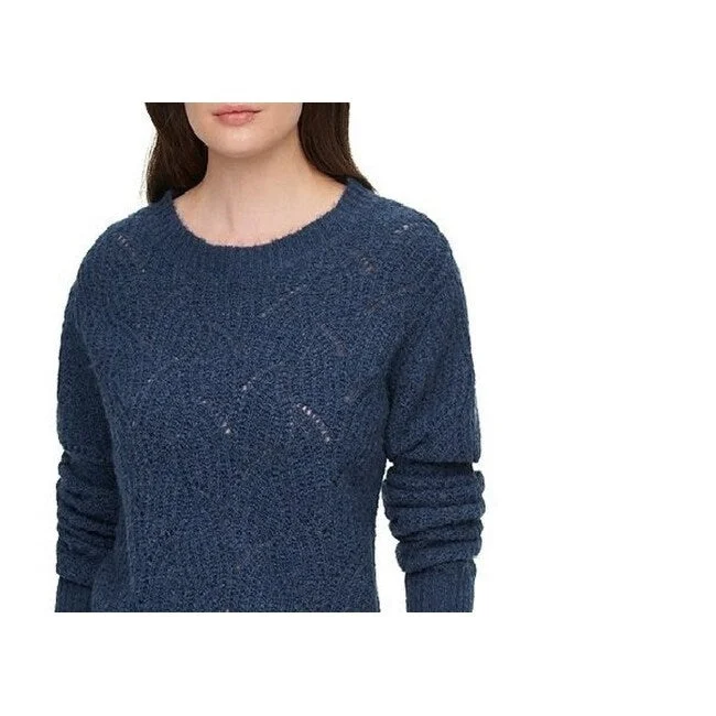 Dkny Jeans Women's Open Knit Sweater Blue Size Xx-Small