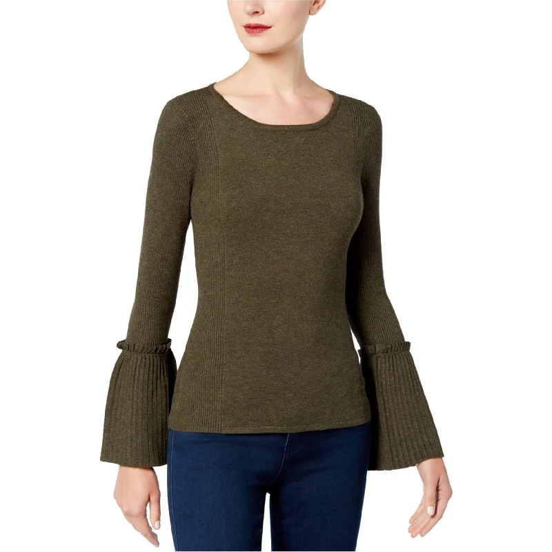 I-N-C Womens Bell-Sleeve Knit Sweater, Green, X-Small