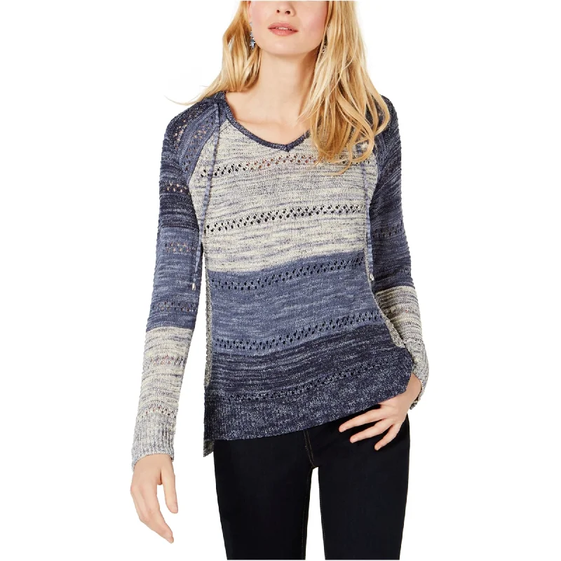 I-N-C Womens Colorblock Knit Sweater, Blue, Medium