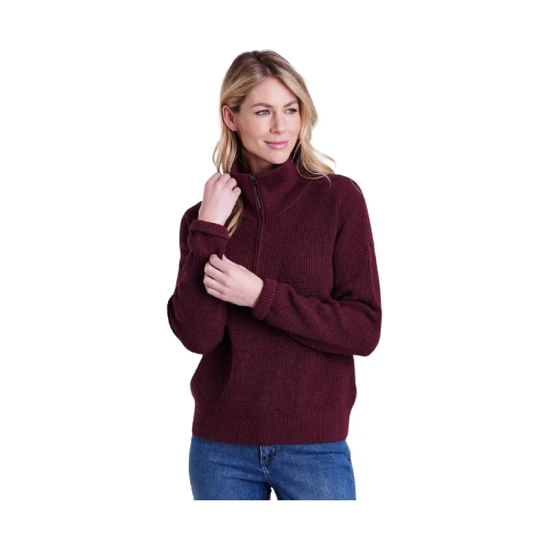 Kuhl Women's Norda Quarter Zip Sweater - Zinfandel - ONLINE STORE CREDIT/EXCHANGE ONLY