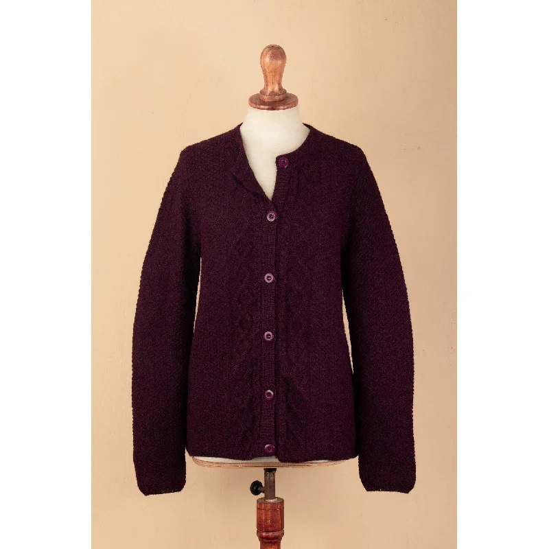 Novica Handmade Bordeaux Bonds Sweater