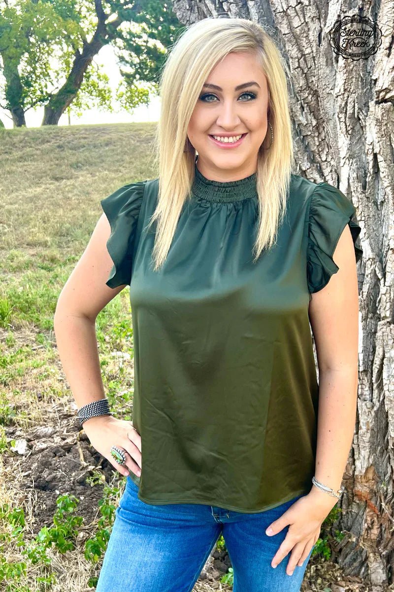 PLUS Hunter Green Babydoll Top