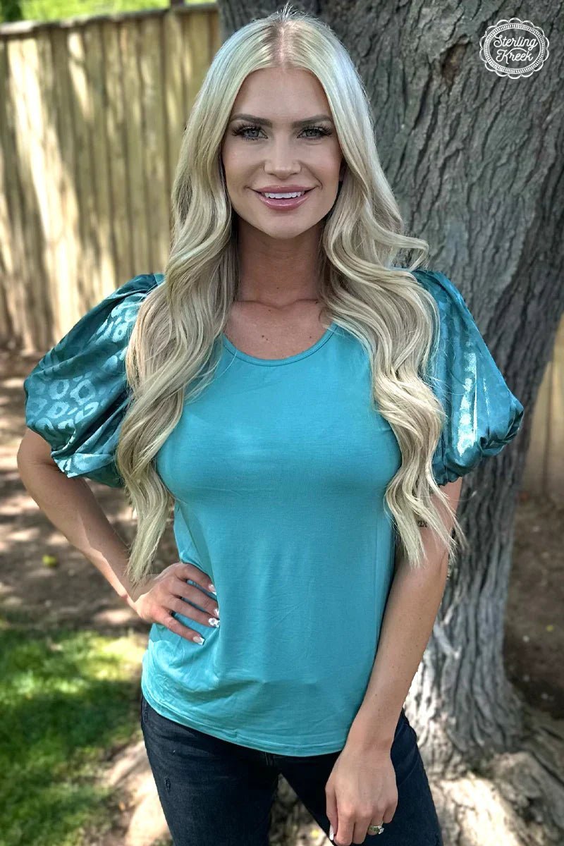 Plus Louisiana Woman Top Teal*