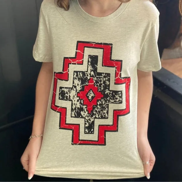 Plus Rebel Red Aztec Tee