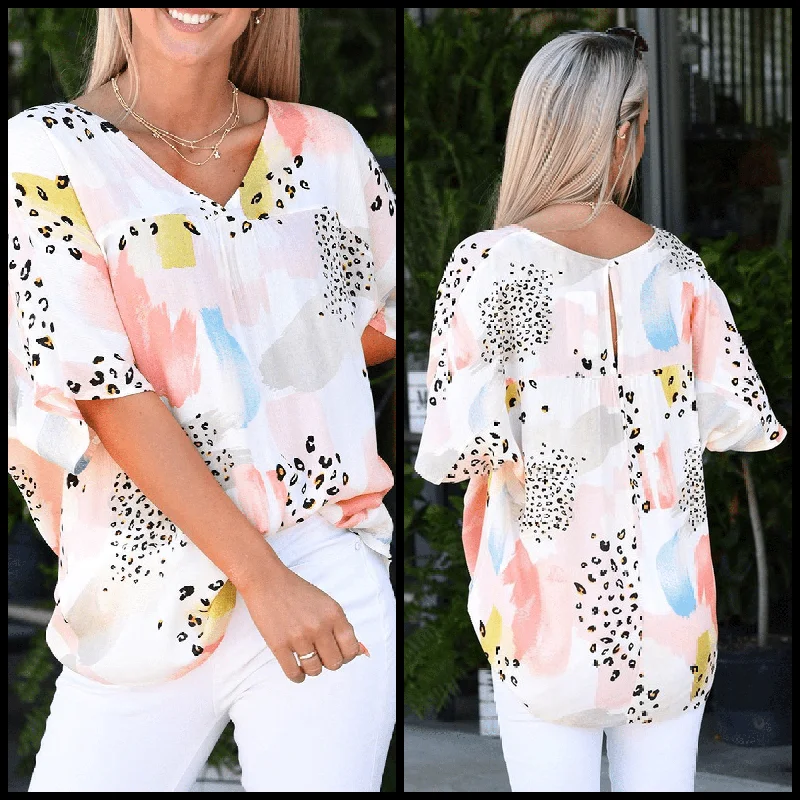 Plus Watercolor Animal Top