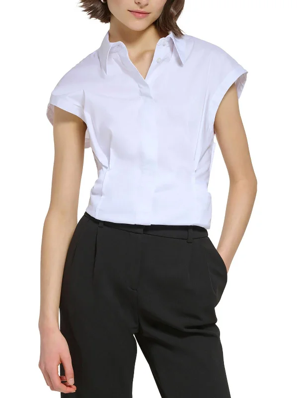 Plus Womens Business Office Button-Down Top