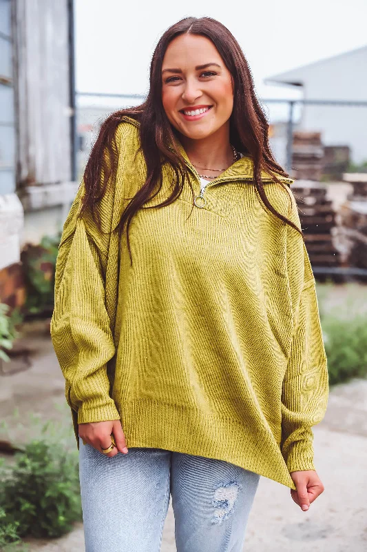 Reagan Sweater-Olive Mustard