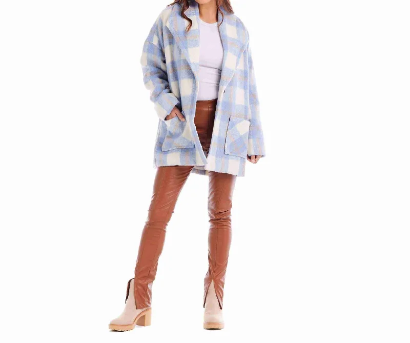 Boston Plaid Coat In Blue