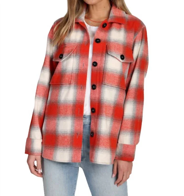 Logan Plaid Jacket In Red