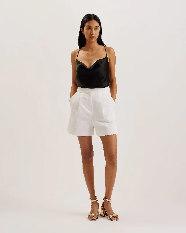 Musubsh High Waisted Tailored Pleated Shorts White