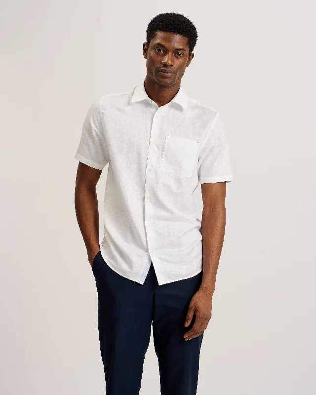 Palomas Ss Linen Shirt White