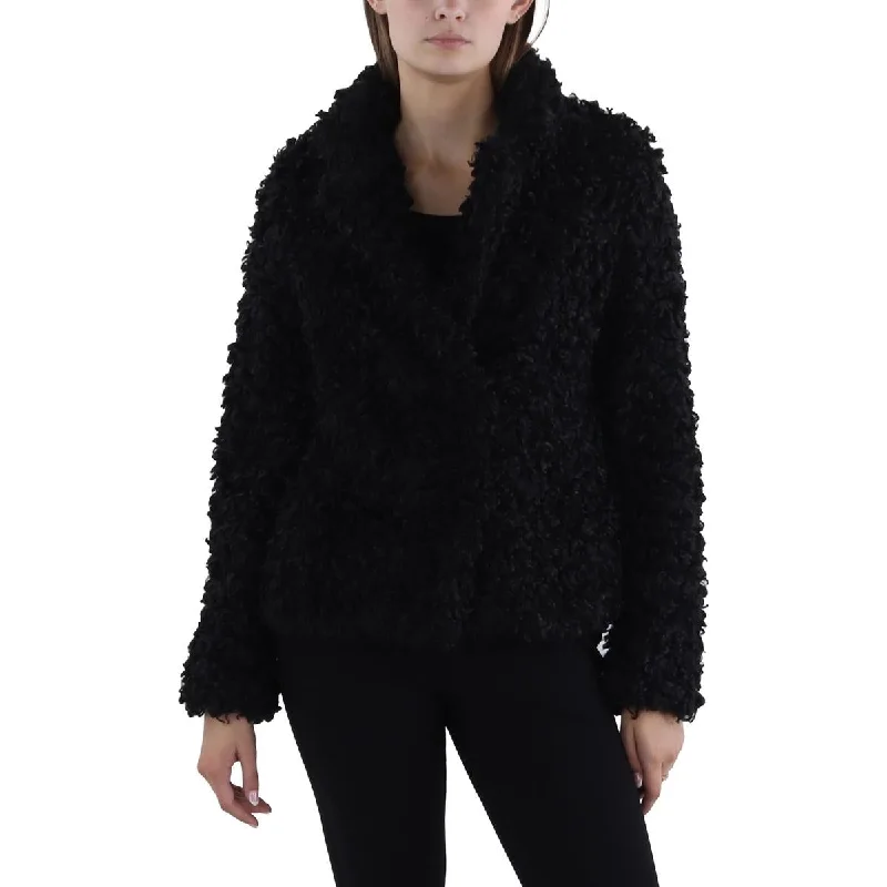 Pepper Curly Womens Winter Faux Fur Pea Coat