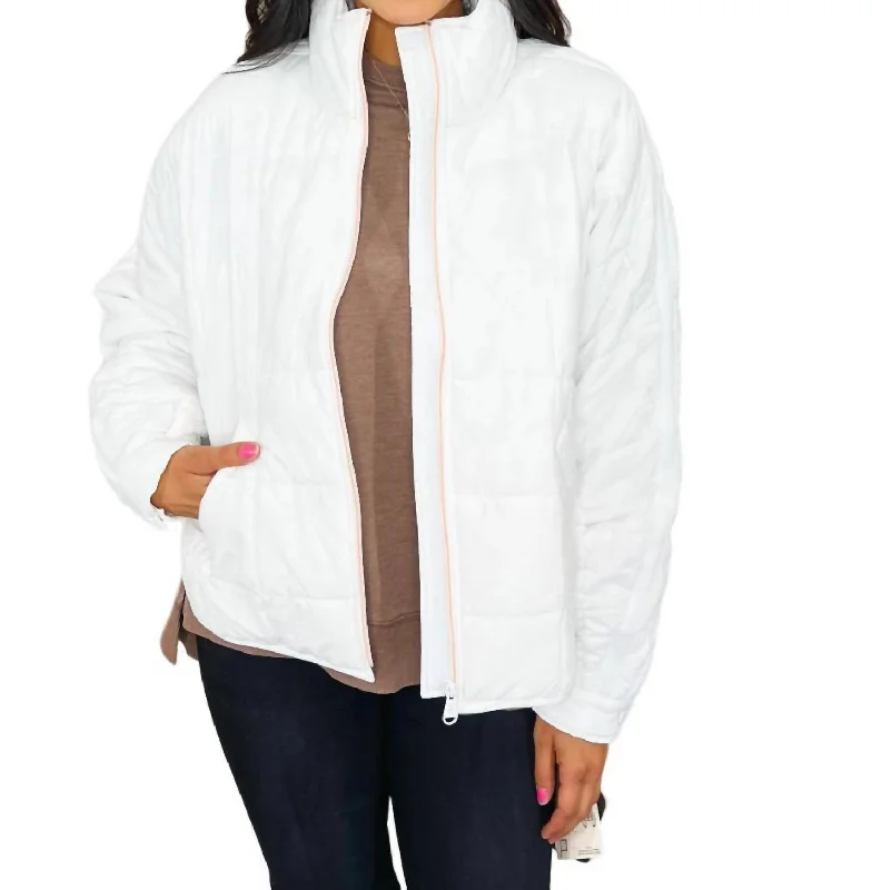 Pippa Packable Puffer Jacket In White