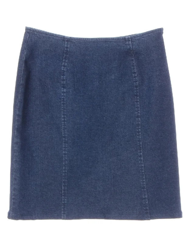 Label Short Denim Skirt