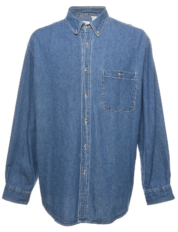 Medium Wash Denim Shirt - L