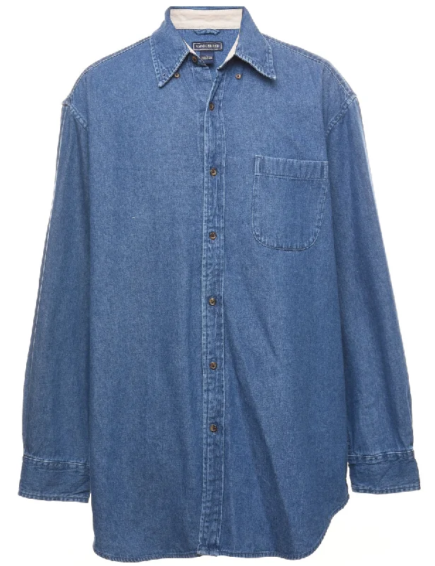 Medium Wash Denim Shirt - L