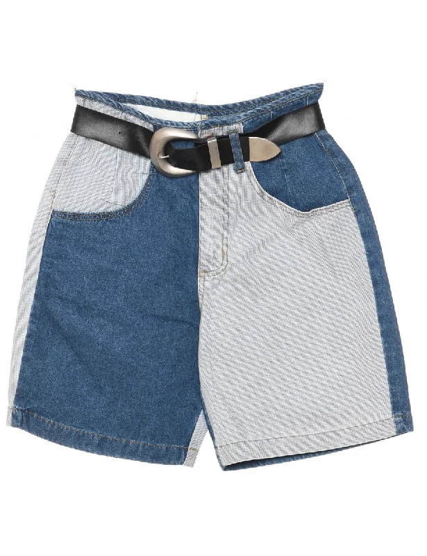 Patchwork Denim Shorts - W26 L8