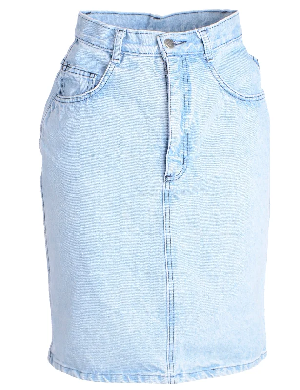 Pencil Shape Denim Skirt