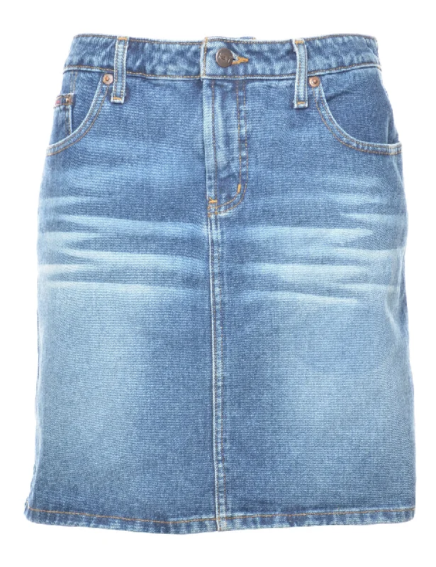 Pencil Shape Denim Skirt - L