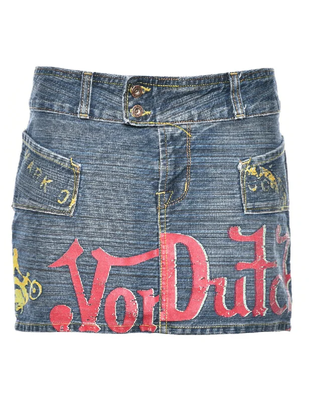 Pencil Shape Denim Skirt - M