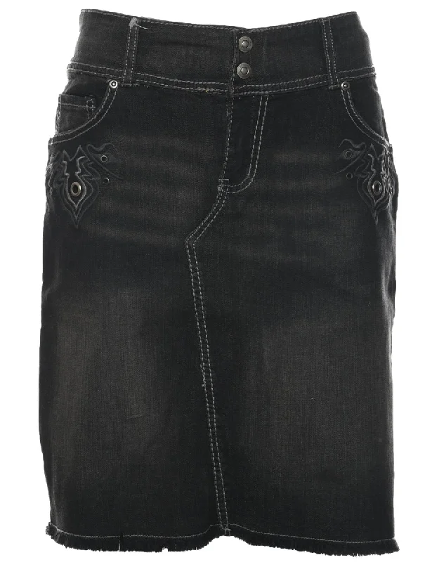 Pencil Shape Denim Skirt - M