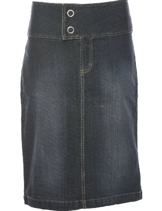 Pencil Shape Denim Skirt - M