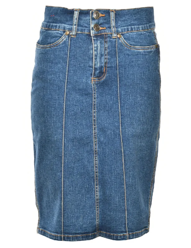 Pencil Shape Denim Skirt - S