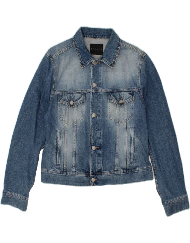 SISLEY Womens Denim Jacket UK 16 Large Blue Cotton