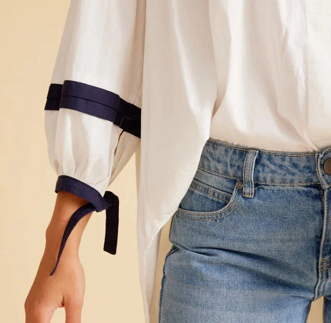 Como shirt navy/white