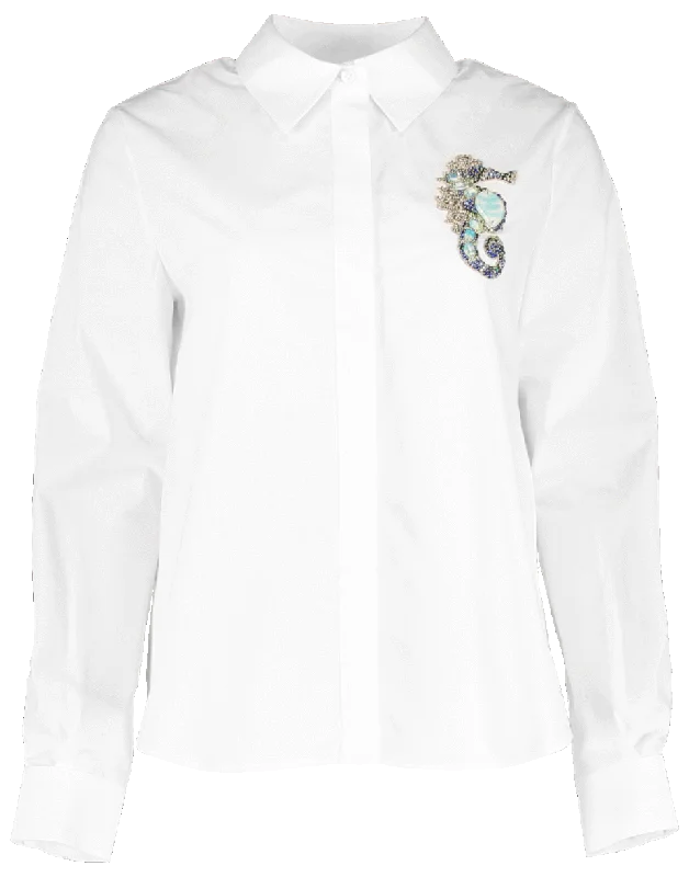 Embroidered Seahorse Shane Shirt