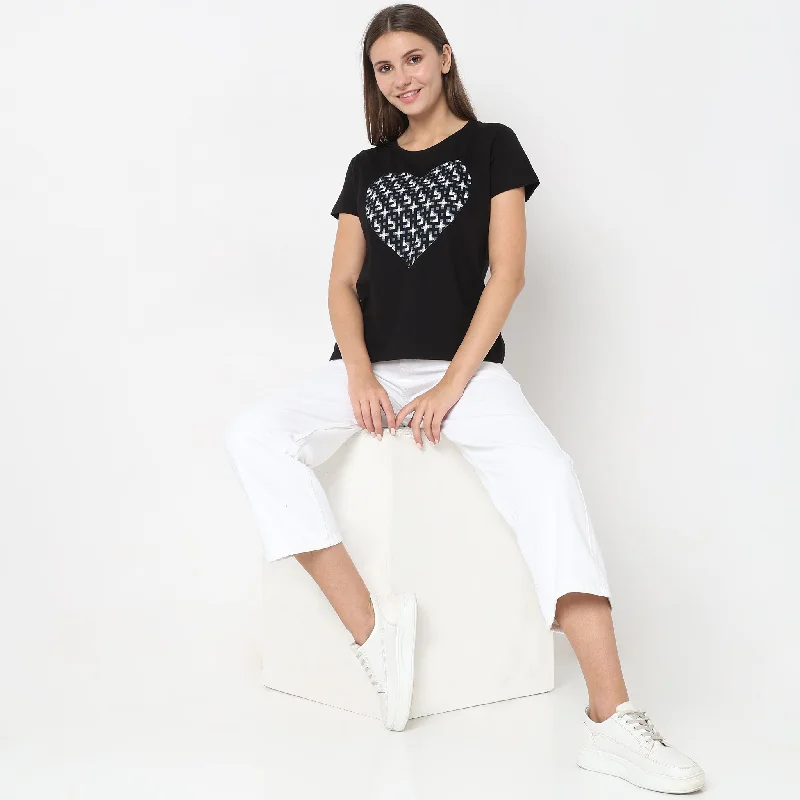 Regular Fit Heart Lounge Top