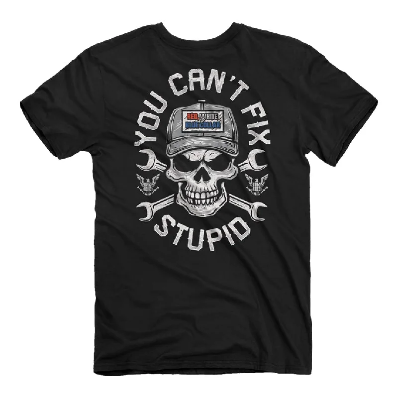 Red, White, and Blue Collar - Skull & Wrench T-Shirt