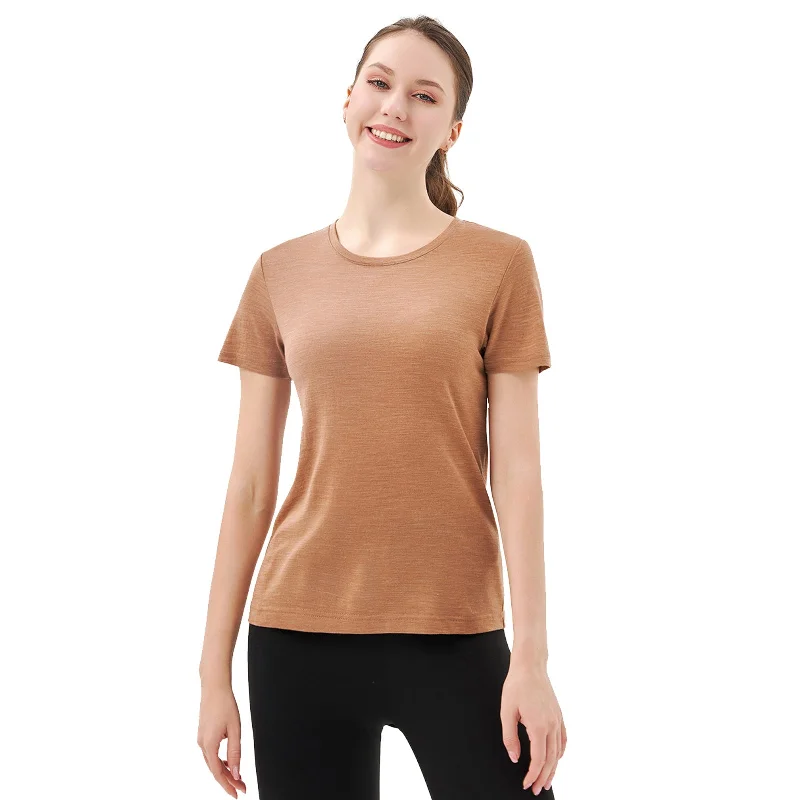 Women's Merino 170g Classic Short Sleeve T-Shirt Caramel