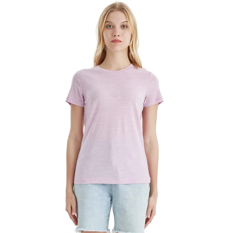 Women's Merino 170g Classic Short Sleeve T-Shirt Pink Heather