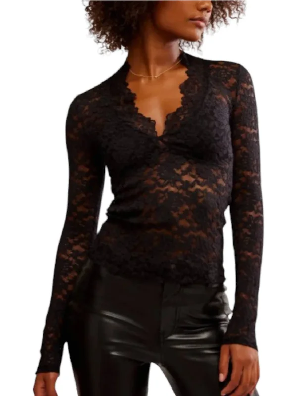 All Day Lace Long Sleeve In Black