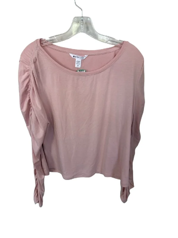 Athleta Size XL Peach Polyester Blend Long Sleeve Athletic Top