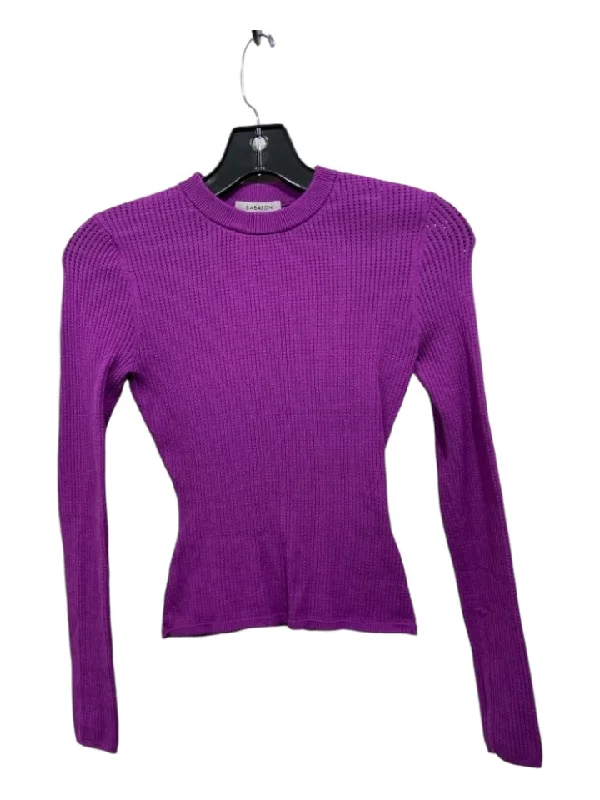 Babaton Size XXS Purple Nylon Thermal Long Sleeve Top