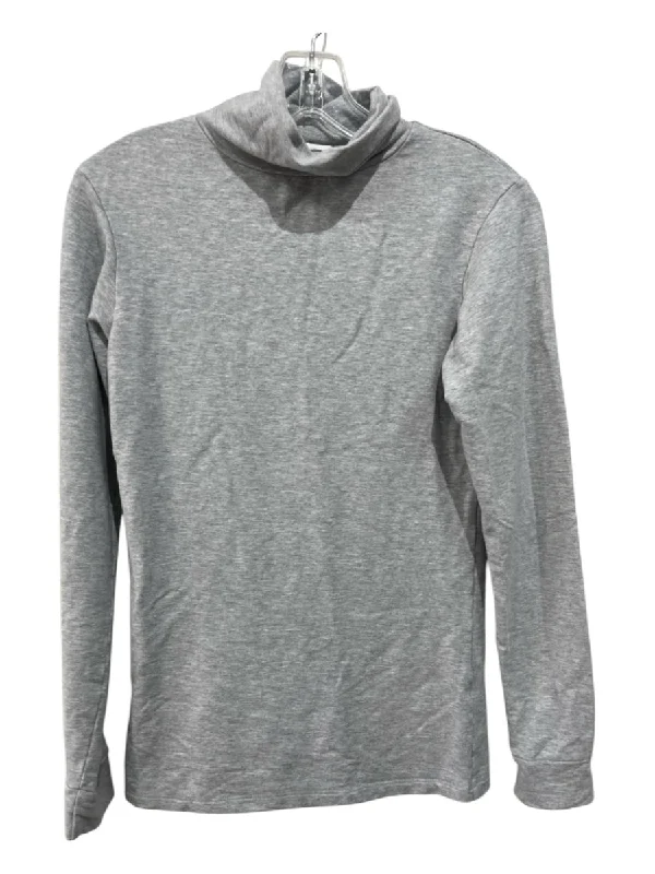 Emerson Fry Size S Gray Lyocell & Cotton Turtle Neck Long Sleeve Heathered Top