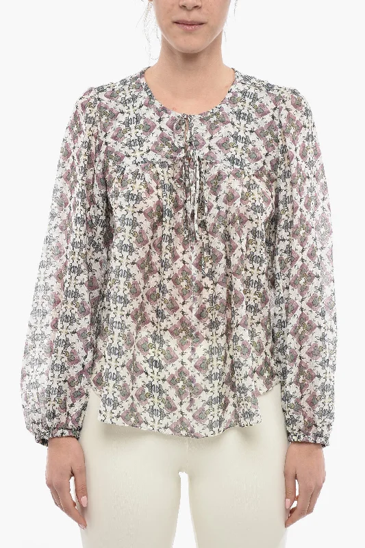 Isabel Marant Long Sleeved Printed Silk Blouse